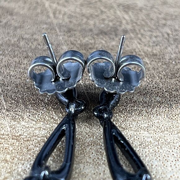 Lia Sophia Estate Necklace Black Tone Stones & Matching Post Earrings - Picture 15 of 16